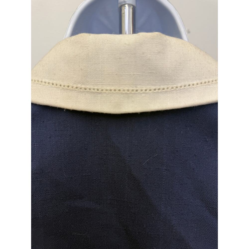Vtg Cynthia Howie Sz 6 Wrap Dress knee short Sleeve Navy Blue School Girl navy - Picture 4 of 6